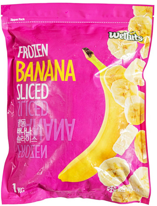웰루츠 필리핀산 고당도 냉동 바나나 슬라이스, 1개, 1kg