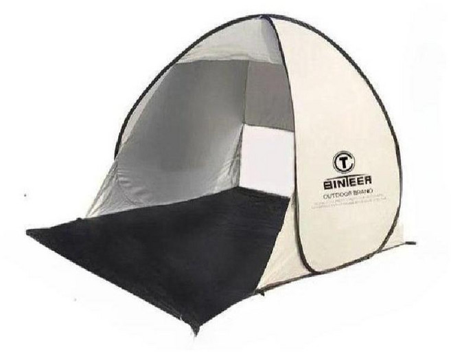 초경량 휴대용 3초 원터치 그늘막 텐트, 베이지 + 가방