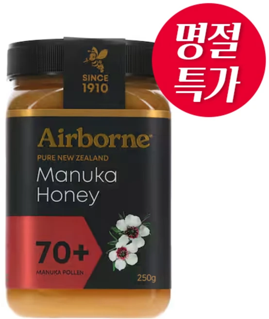 에어본 70+ 뉴질랜드 마누카꿀 멀티플로랄 250g, 1개 - 쿠팡