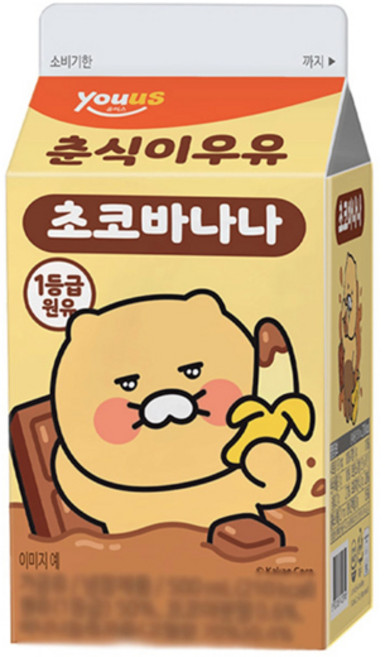 유어스 춘식이 초코바나나우유, 6개, 500ml