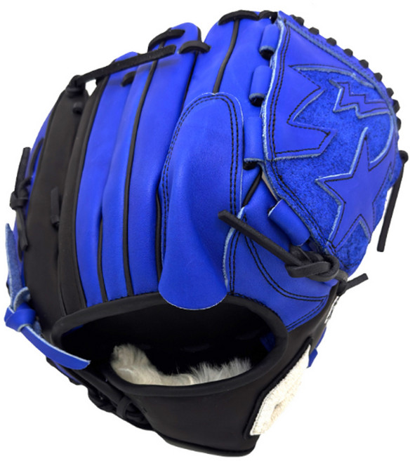 골드 유니크 투수 글러브 황동재 모델 12인치 블랙/블루 PRO-012, 1개