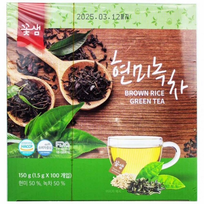 꽃샘 현미녹차 100TB, 1개, 150g, 100개입