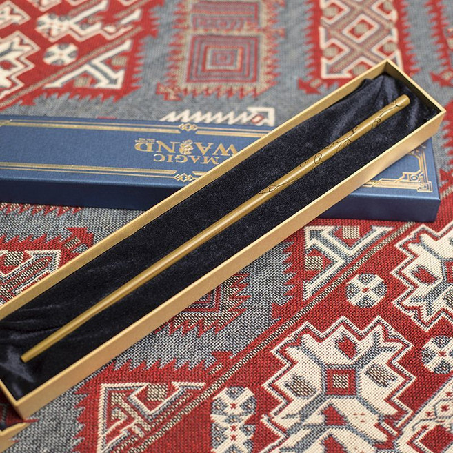 哈利波特魔杖發光周邊魔法棒杖 生日禮物, 1個, 盧娜花紋（送豪華禮包）【環球】獨角獸【影視級】