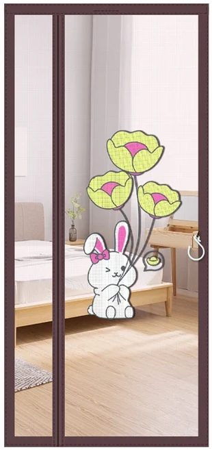 측면 개방 커튼투명 접착 자기 흡착펀치 설치가 용이함, 01 폭70cm*높이200cm, 01 브라운