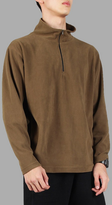 반집업 플리스 긴팔 티셔츠 겨울 간절기 후리스 집업 방한 목폴라 풀오버