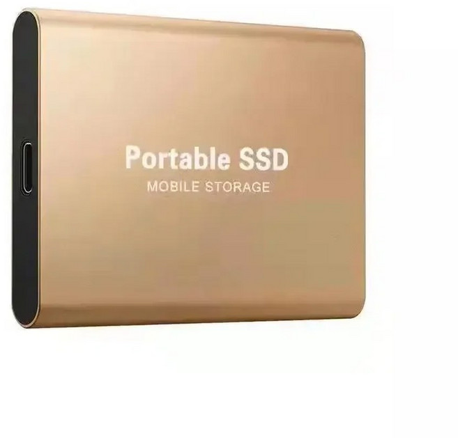 휴대용 1TB 외장형 하드 드라이브 고속 SSD 미니 디스크 노트북/PC/IPad용 솔리드 스테이트, Gold