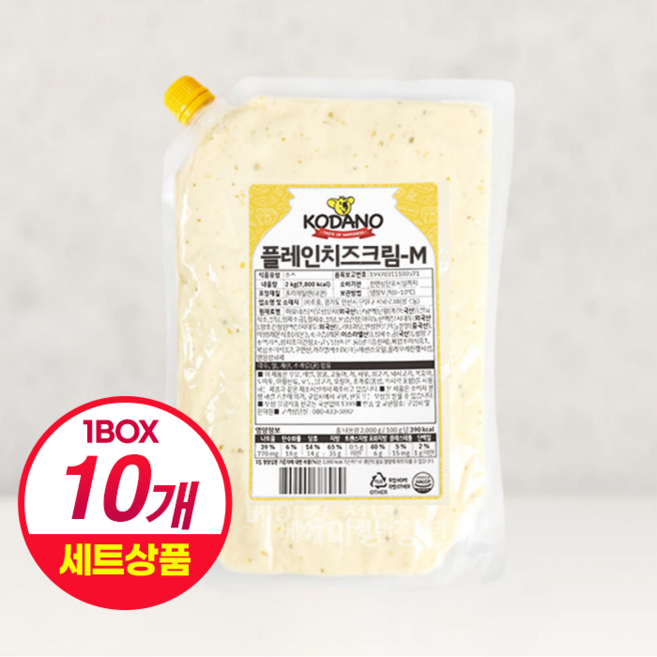 코다노 플레인 치즈크림소스 1KGx10봉지, 1kg, 10개