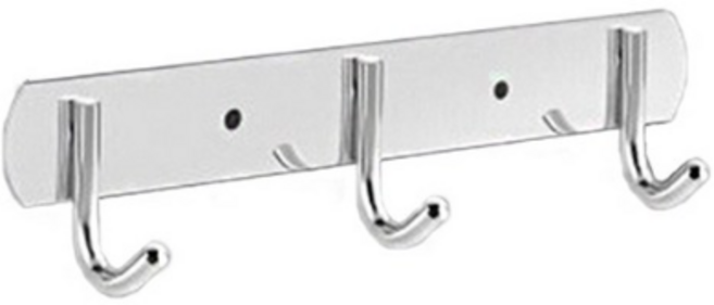 월드크린 스텐 후크 도구걸이 J타입 3구, 실버, 1개