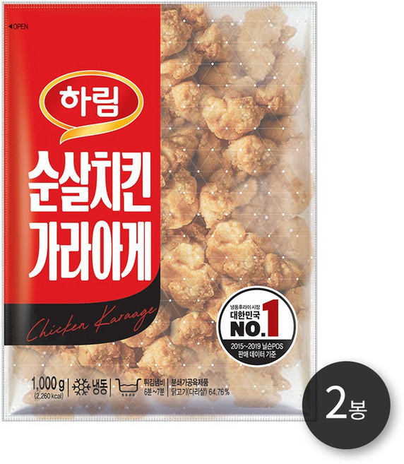 하림 순살치킨가라아게, 1kg, 2개