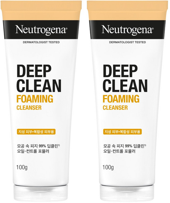 뉴트로지나 딥클린 포밍 클렌저, 100g, 2개