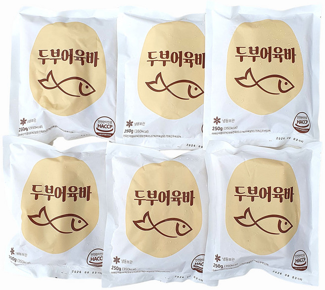 새마원 두부어묵바 250g (50g-5개입) 명인 수제 어육바 밀가루없는 글루텐프리 오뎅, 6개