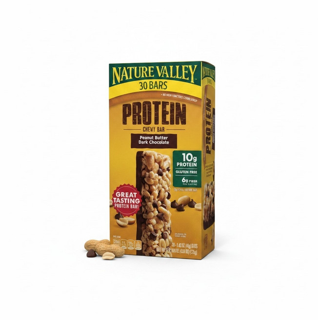 Nature Valley 네이처벨리 땅콩버터 다크초콜릿 프로틴 바 (40g X 30개), 1.2kg, 4개