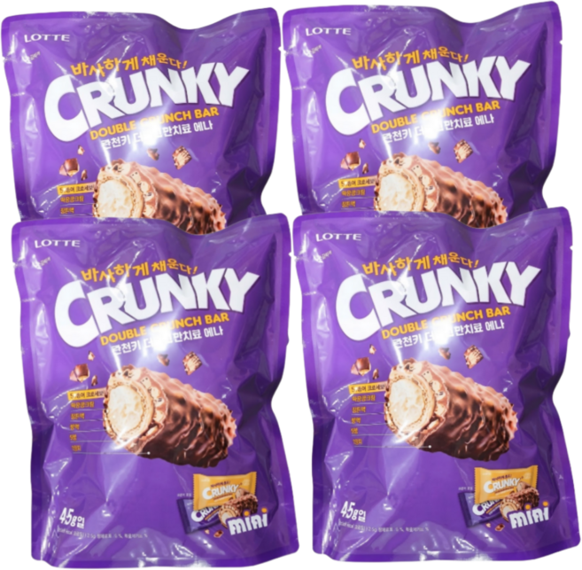 롯데 크런키 더블 크런치바 855g x 4개