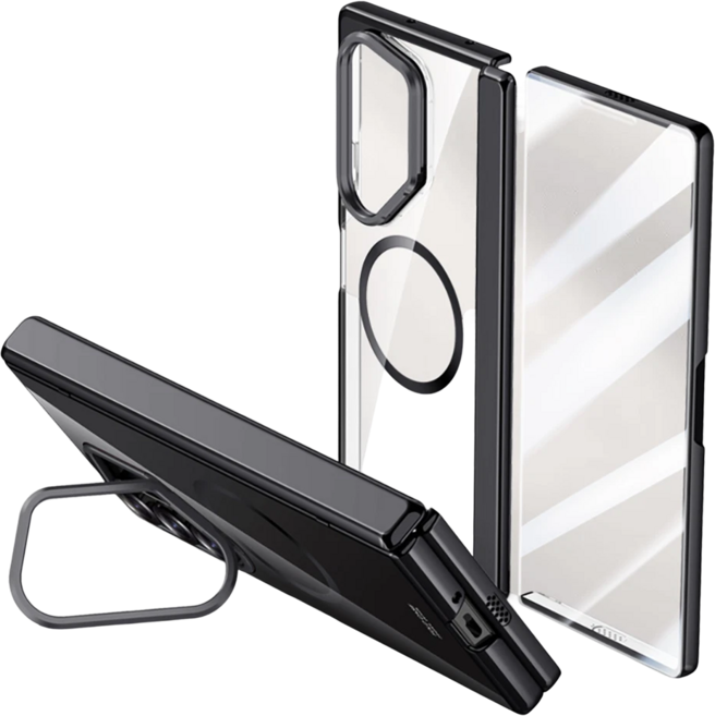 Elvo 갤럭시 Z폴드 7 6 투명 케이스 맥세이프 강화자력 히든 거치대 액정 힌지 보호