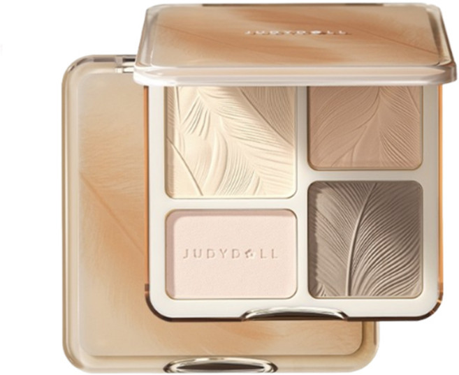 Judydoll橘朵 高光修容一體盤 啞光自然 陰影高光珠光, 05羽光盤（遮瑕提亮）, 1個