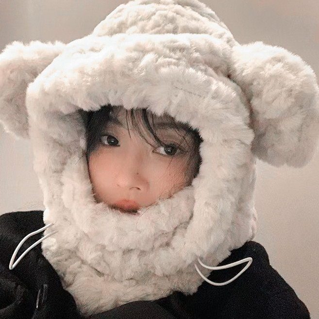 아이루리 포근 베어 러블리 후드 바라클라바 목도리 겸 비니 어린이 귀여운 러블리 트렌디