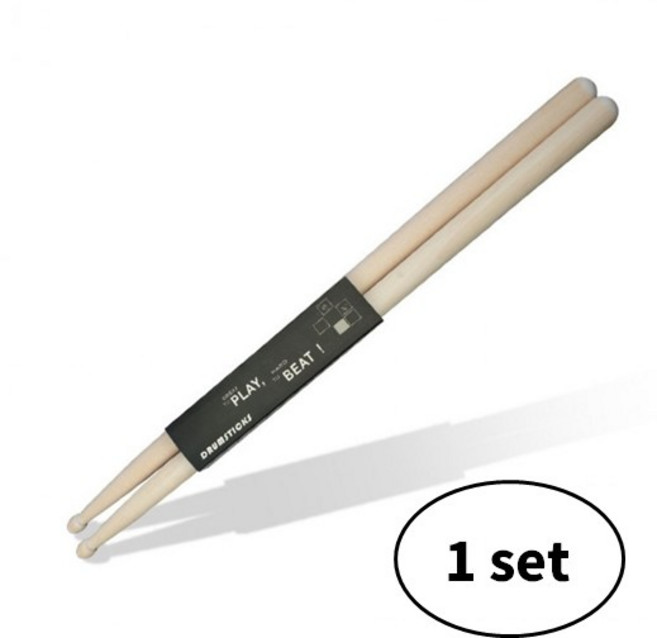 구오빌 가벼운 단풍나무 드럼스틱 5A 손목이 편한 입문용 메이플 드럼채 정품 2개입