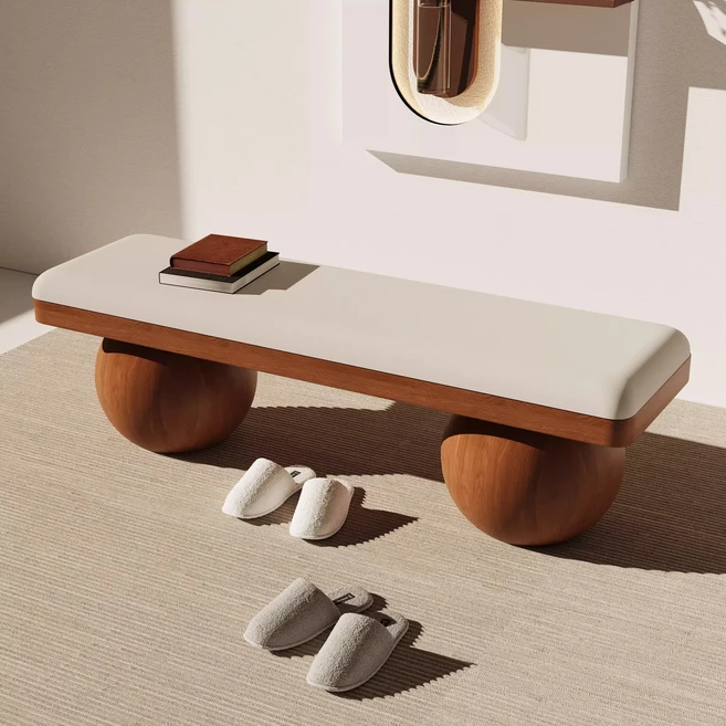 입구에 와비사비풍 거실 벤치, 02 7