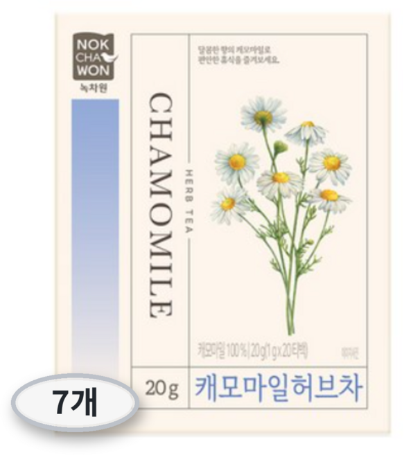 녹차원 캐모마일 허브차 20개, 1g, 20개입, 7개