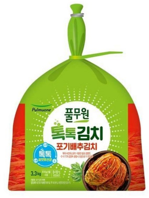 풀무원 톡톡 포기김치, 3.3kg, 6개