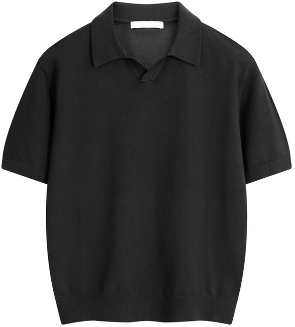 해리슨 솔리드 카라넥 반팔 니트 WBTM613 WSP1530