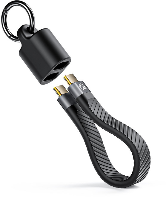 오리코 C타입 40Gbps 8K60Hz PD240W 키링 충전 데이터 케이블 UC40, 블랙, 1개, 13cm