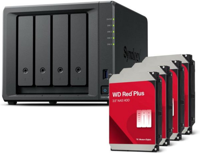 Synology DS9252.5GbE 포트 2개 Ryzen V1500B 4GB RAM 4Bay 16TB 번들4배 4TB WD Red Plus 포함, Synology DS9252.5GbE 포트 2개 Ryz