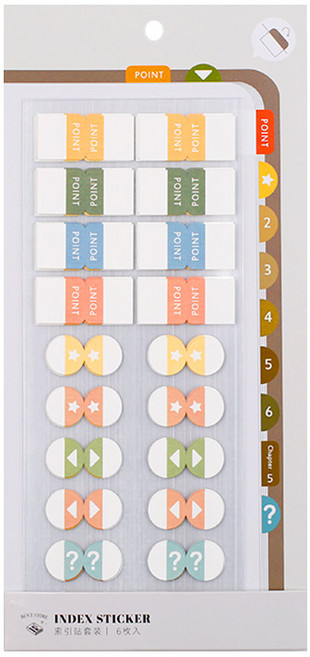[NEW] 예쁜 컬러 인덱스 스티커 플래그 월별 책표시 스티커 세트 6장 120개입