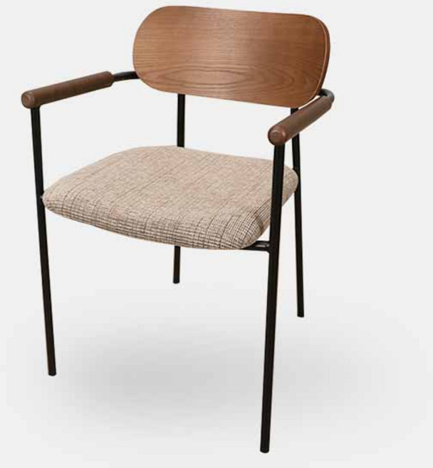 光悅制作 CM-357 凱丹扶手椅 針織布餐椅, 米褐色, 1件