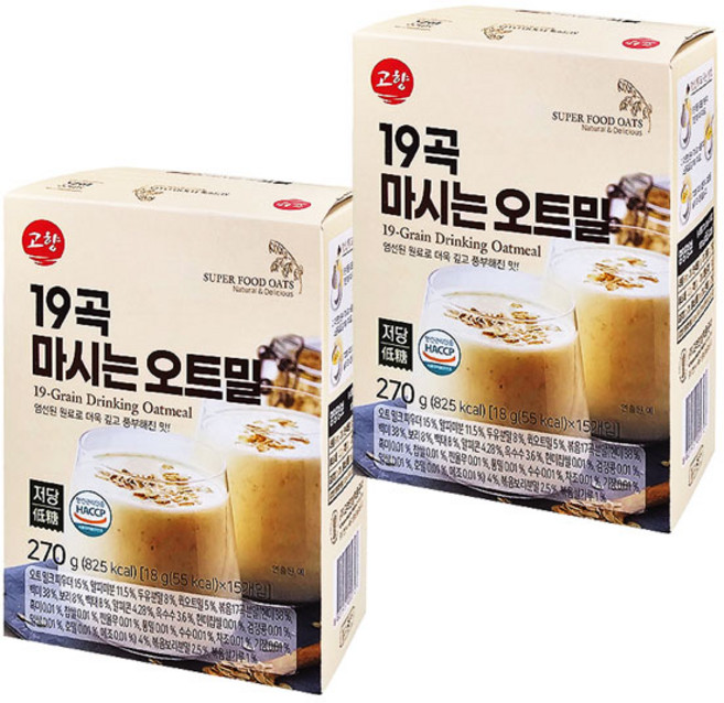 고향 19곡 마시는 오트밀 18g x 15T/2개 분말음료