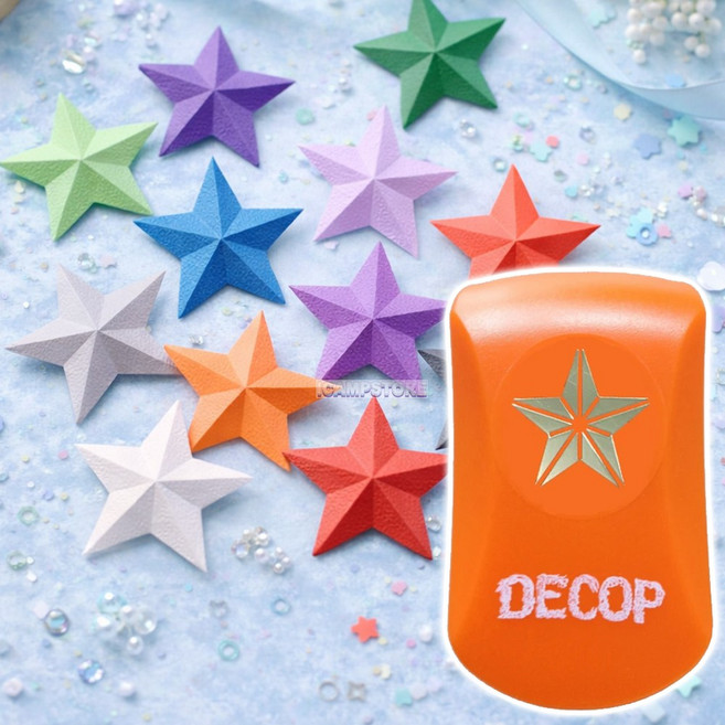 데콥 우표펀치 모양 펀칭 천공기 타공기 펀처 미니펀칭기, 1개, 별모양