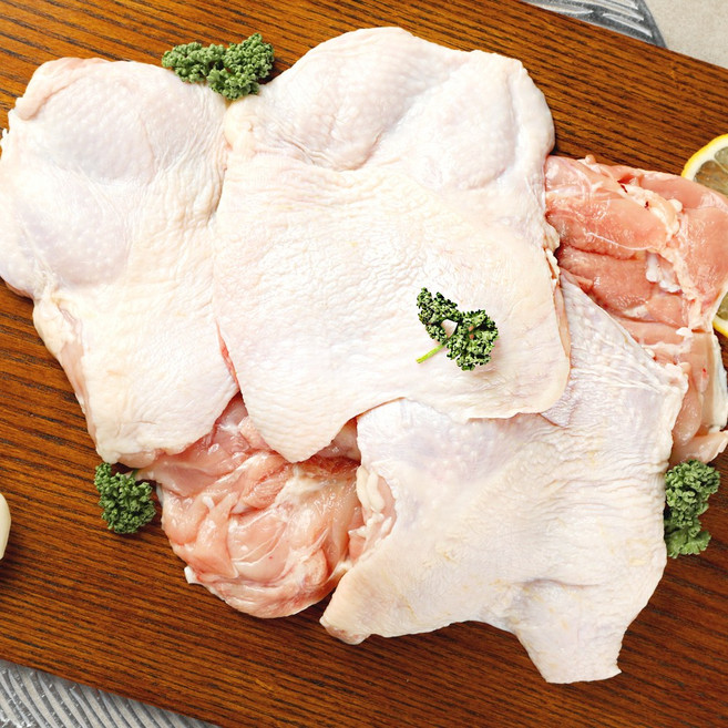 (1+1)국내산 닭다리살 통정육(냉장), 1kgX2개, 조각-무염지