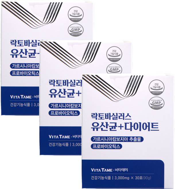[정품] 비타테미 락토바실러스 다이어트 유산균 프로바이오틱스 90g, 3개