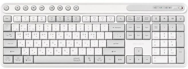 아이리버 Silent 듀얼모드 멀티페어링 블루투스 무소음 무선 키보드, WHITE, MWK601, 제조사축