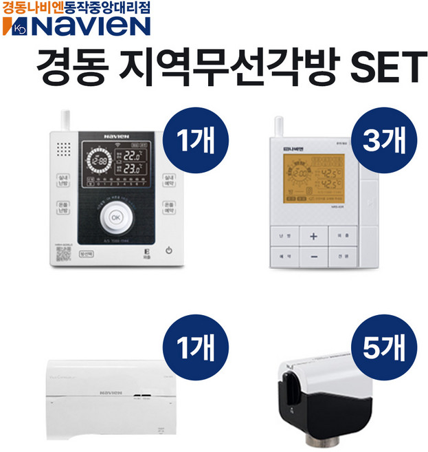 경동나비엔 지역 무선 각방시스템 원격제어 통합제어세트 와이파이 각방온도조절기 NRM-60RLC NRS-60R, 추가상품) 서브 밸브제어기 VCM-60R