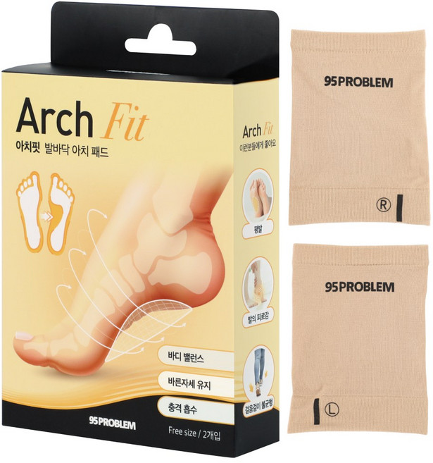 95프로블럼 아치핏 풋패드 좌우세트, 1세트