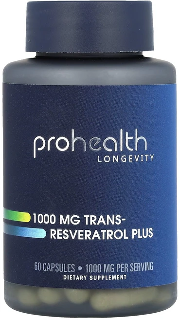 ProHealth Longevity 트랜스-레스베라트롤 플러스 1000mg 캡슐 60정(캡슐당 500mg), ProHealthLongevity트랜스레스베라트롤플러스, 1개, 60정 - 쿠팡