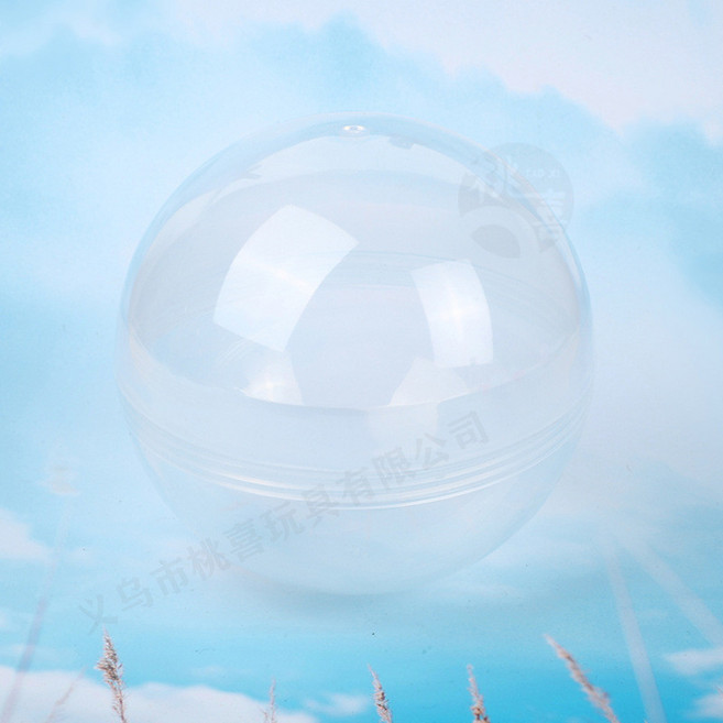 桃喜扭蛋 透明塑料扭蛋殼, 1個, 全透明,50mm