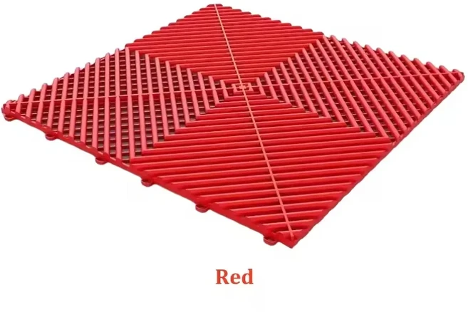 차고 바닥 매트 인터로킹 타일 중량급 미끄럼 방지, 02 5carton(200pc), 04 빨간색