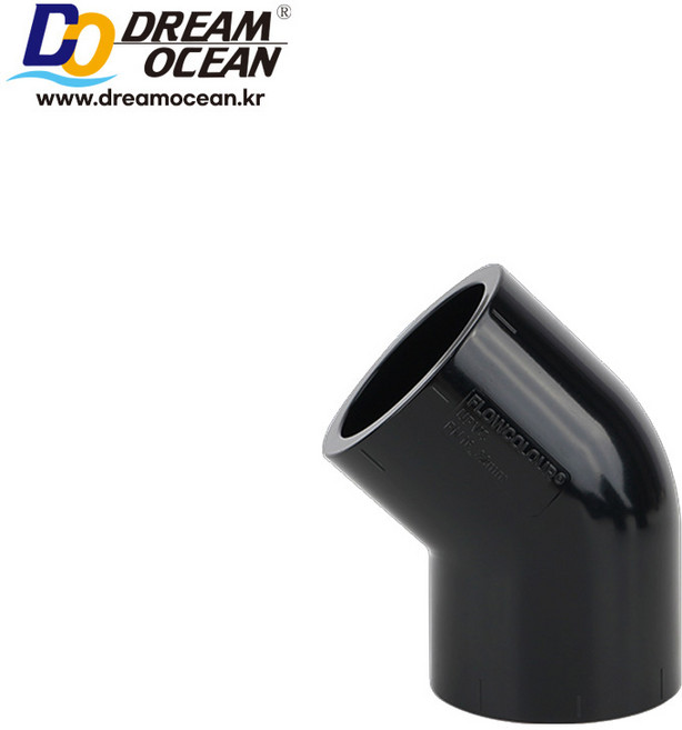 산킹 45도 엘보 20 25 32 40mm 블랙 파이프 연결 소켓 배관자재 파이프용품 수족관, 1개