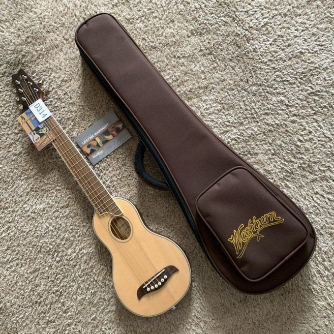 Washburn 어쿠스틱 기타 34인치 연습용 미니기타 입문용, 우드, 1개