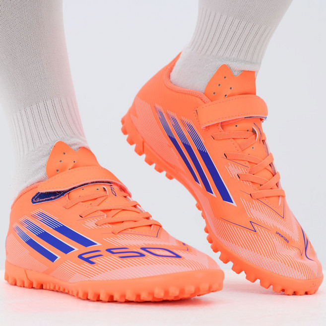 아디다스 아동 풋살화 고무줄 끈 찍찍이 스트랩 축구화 어린이 터프화 방과후 TF화 맨땅용 인조잔디용