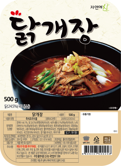 자연에찬 닭개장 500g (냉동), 1개