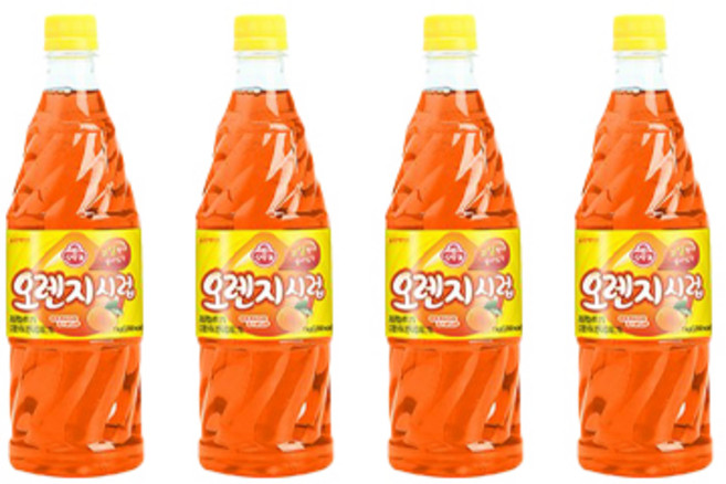 오뚜기 시럽 슬러시 오렌지향 1병 시럽원액, 1kg, 4개