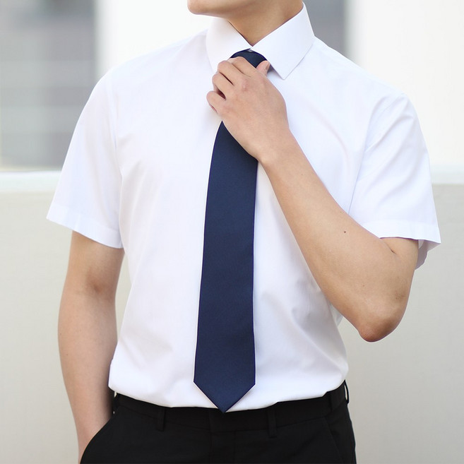 어셔츠 스탠다드 남자 반팔 정장 드레스 면 와이셔츠