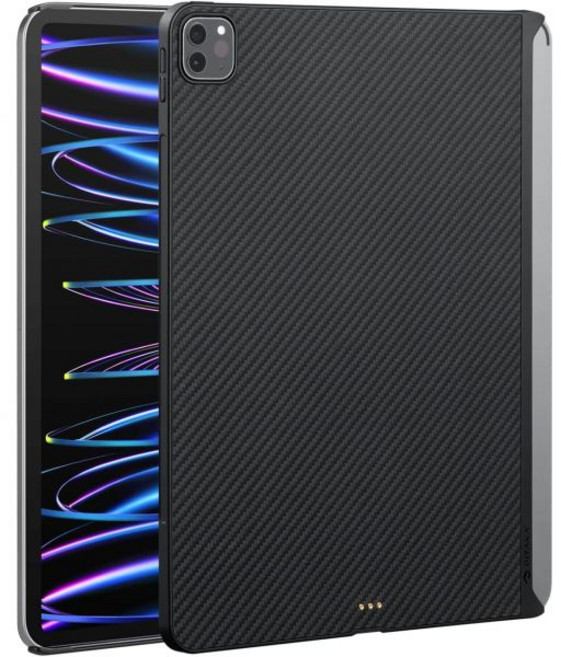 PITAKA 아이패드프로 11인치 케이스(2022/2021 4세대/3세대) 케이스 매직키보드와 호환 MagEZ 폴리오 2 스탠드에 맞음 아라미드 섬유로 제작 Overt, 2022/2021 11" iPad Pro (4th/3r, Black/Grey(Twill), 1개