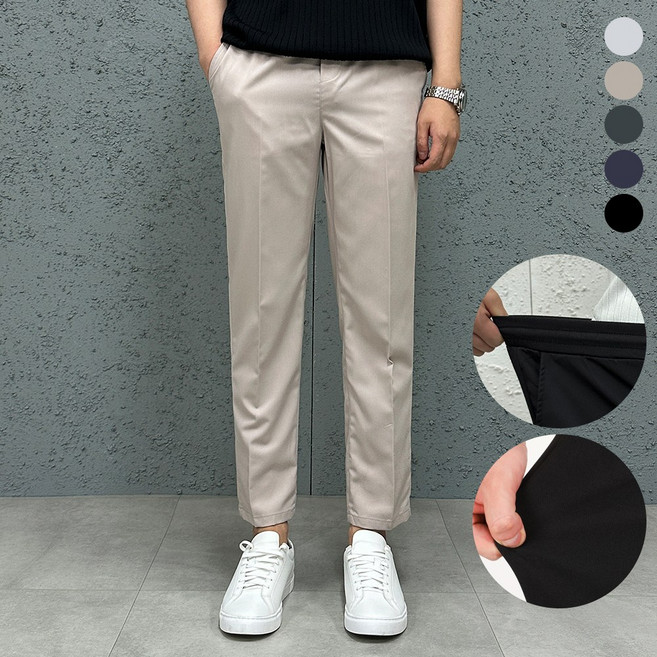더맨쉽 남자 링클프리 스판 허리밴딩 슬랙스 정장바지 9부 10부 출근룩 데일리 S~3XL 빅사이즈 ABTCP16016