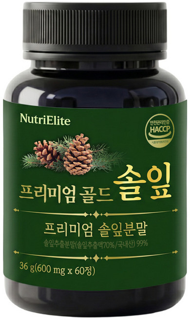 뉴트리엘리트 프리미엄 골드 솔잎 국내산 100%, 1개, 60정