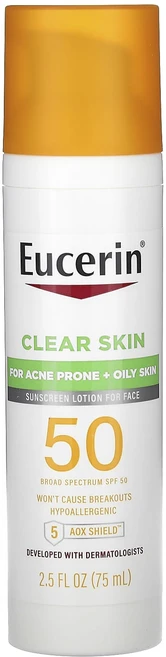 특별한효과 Eucerin 클리어 스킨 얼굴용 라이트웨이트 자외선 차단제 SPF 50 무향 75ml(2.5fl oz) 곧일시품절됩니다, Eucerin클리어스킨얼굴용라이트웨이트자외선차단제SPF - 쿠팡