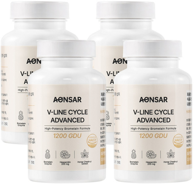 프리미엄 고함량 브로멜라인 1200GDU 파파인 파인애플, 4개, 90정